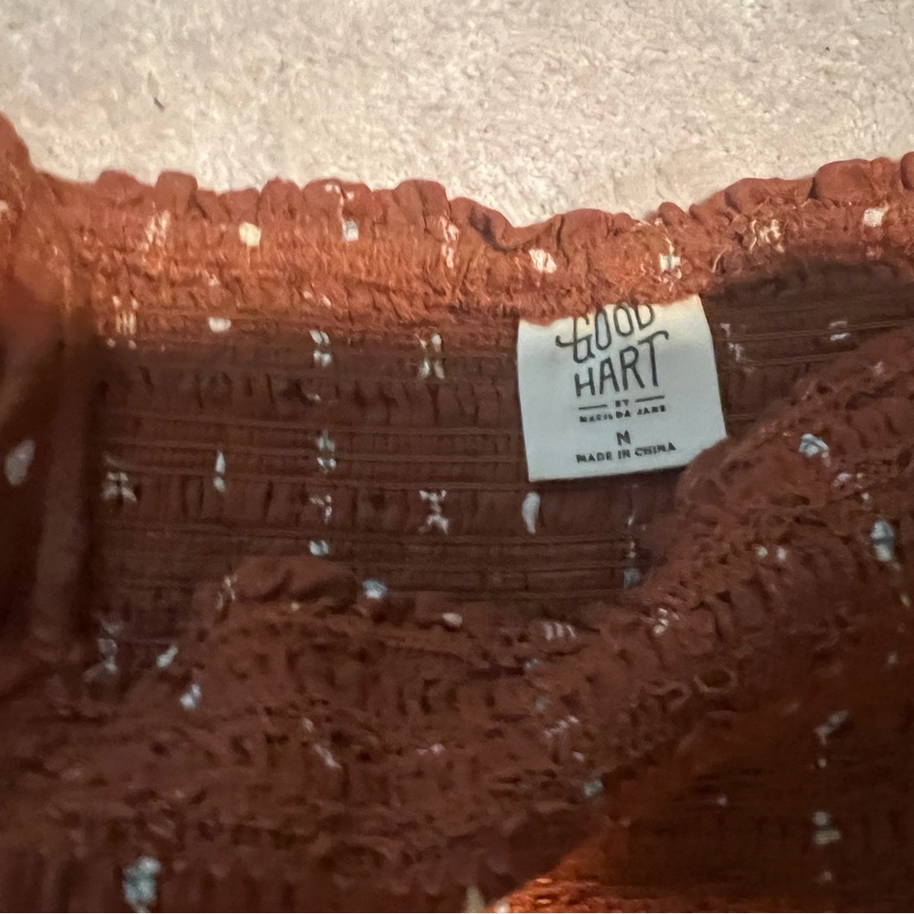 Good Hart Brown Smocked Top